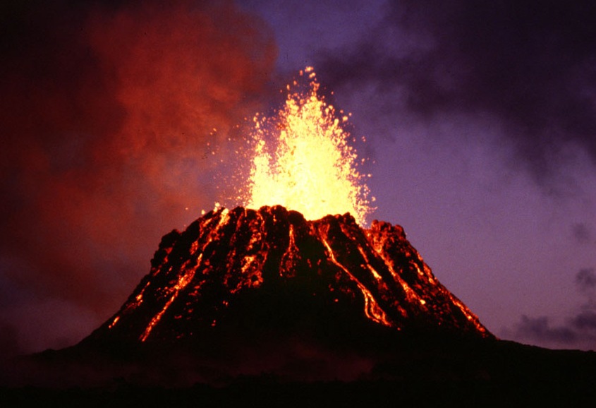 volcano errupting